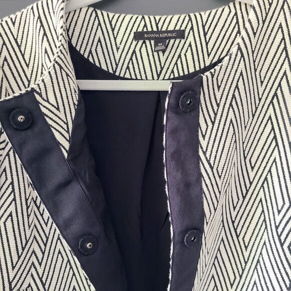 Banana Republic Zigzag Jacquard Knit Jacket Size M - Picture 3 of 8
